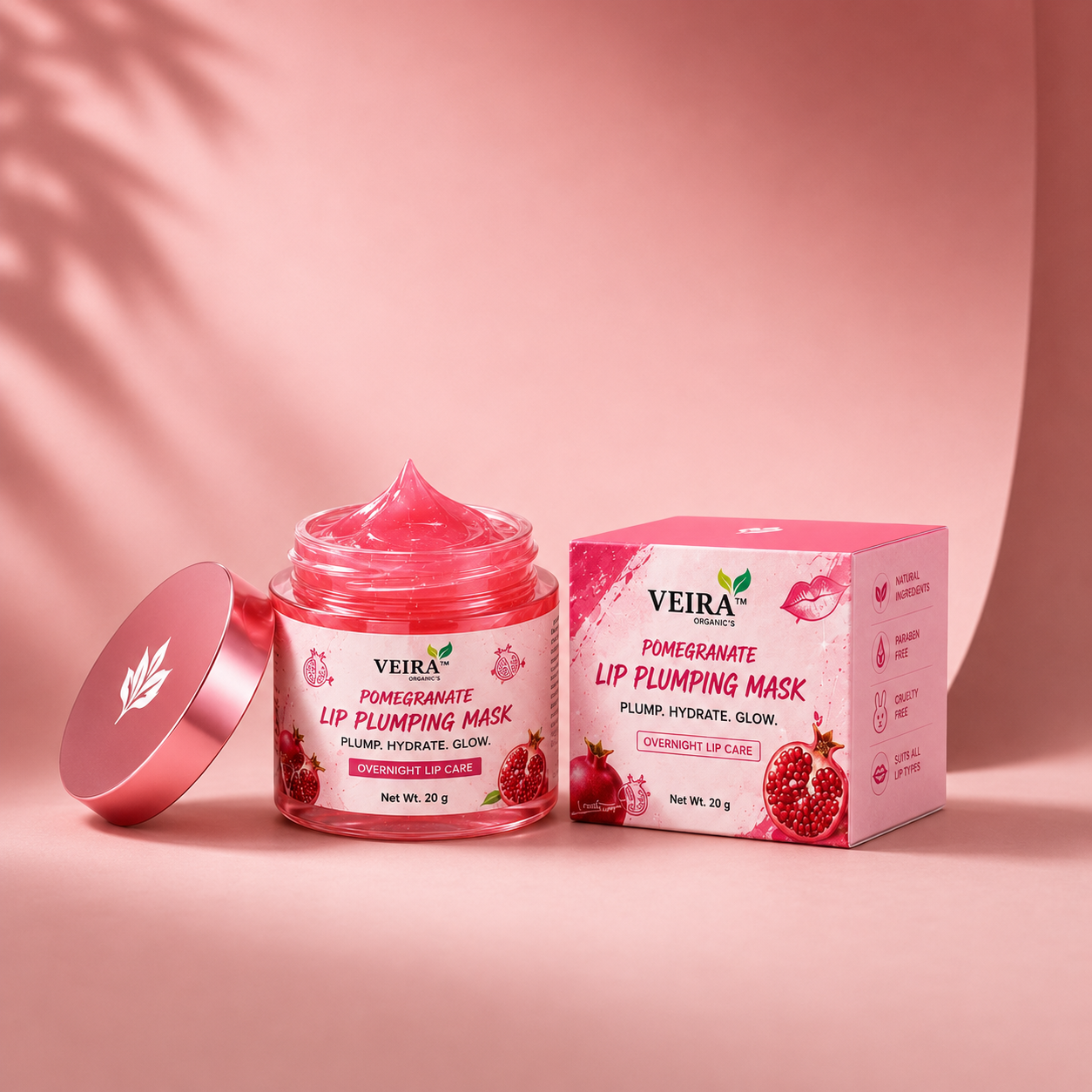 Pomegranate Lip Plumping Mask | Overnight Hydrating & Nourishing Lip Care Mask | 20g