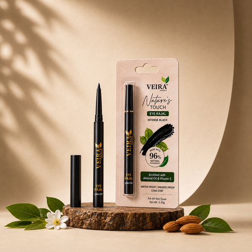 Nature's Touch Eye Kajal | Intense Black Waterproof & Smudge Proof Long Stay Kajal