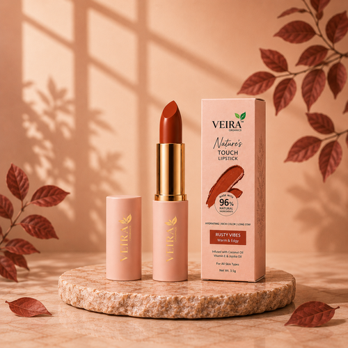 Nature's Touch Lipstick – Rusty Vibes | 96% Natural Long Stay Hydrating Lip Color