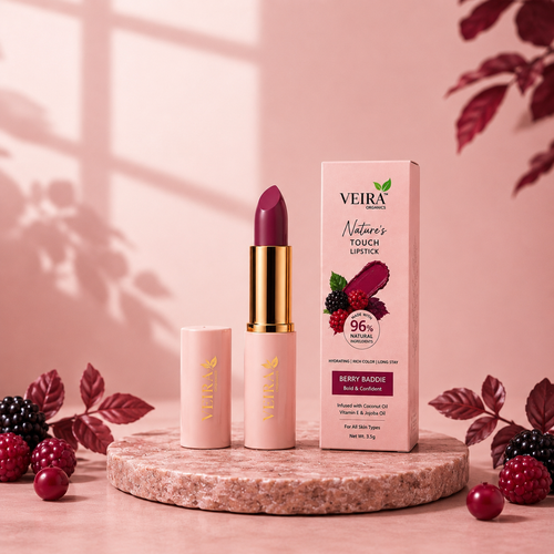 Nature's Touch Lipstick – Berry Baddie | 96% Natural Long Stay Hydrating Lip Color