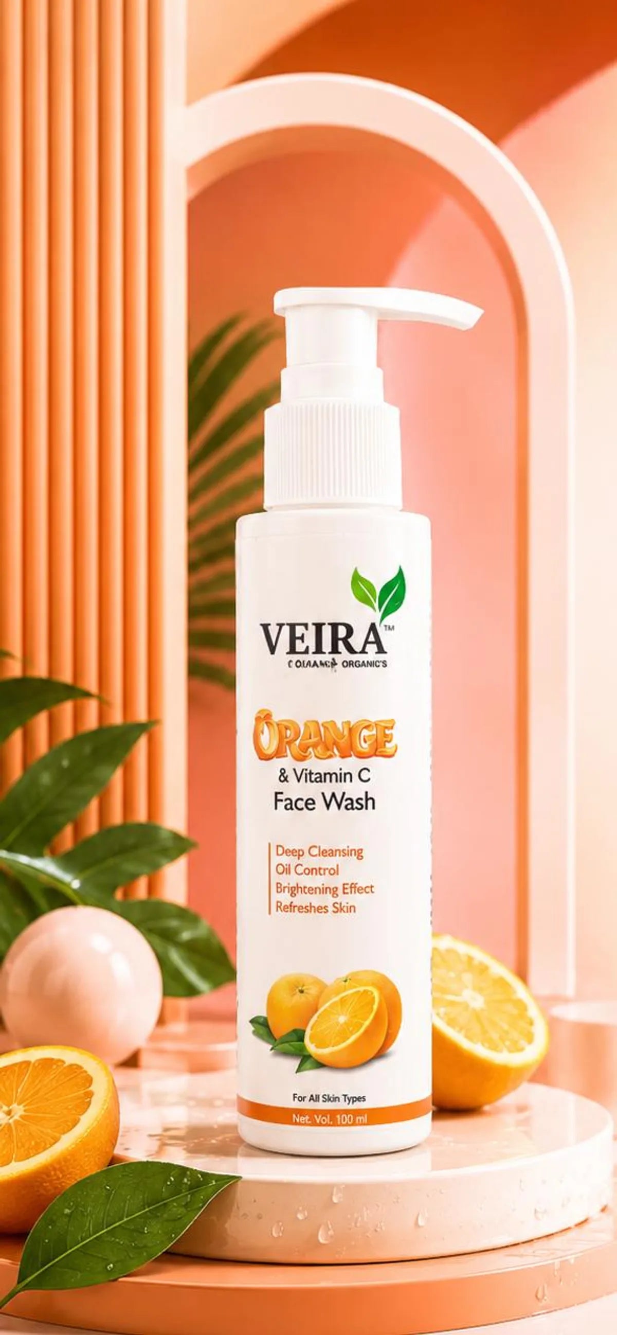 Orange & Vitamin C Face Wash | Deep Cleansing & Brightening | Oil Control | Refreshing Formula | 100ml