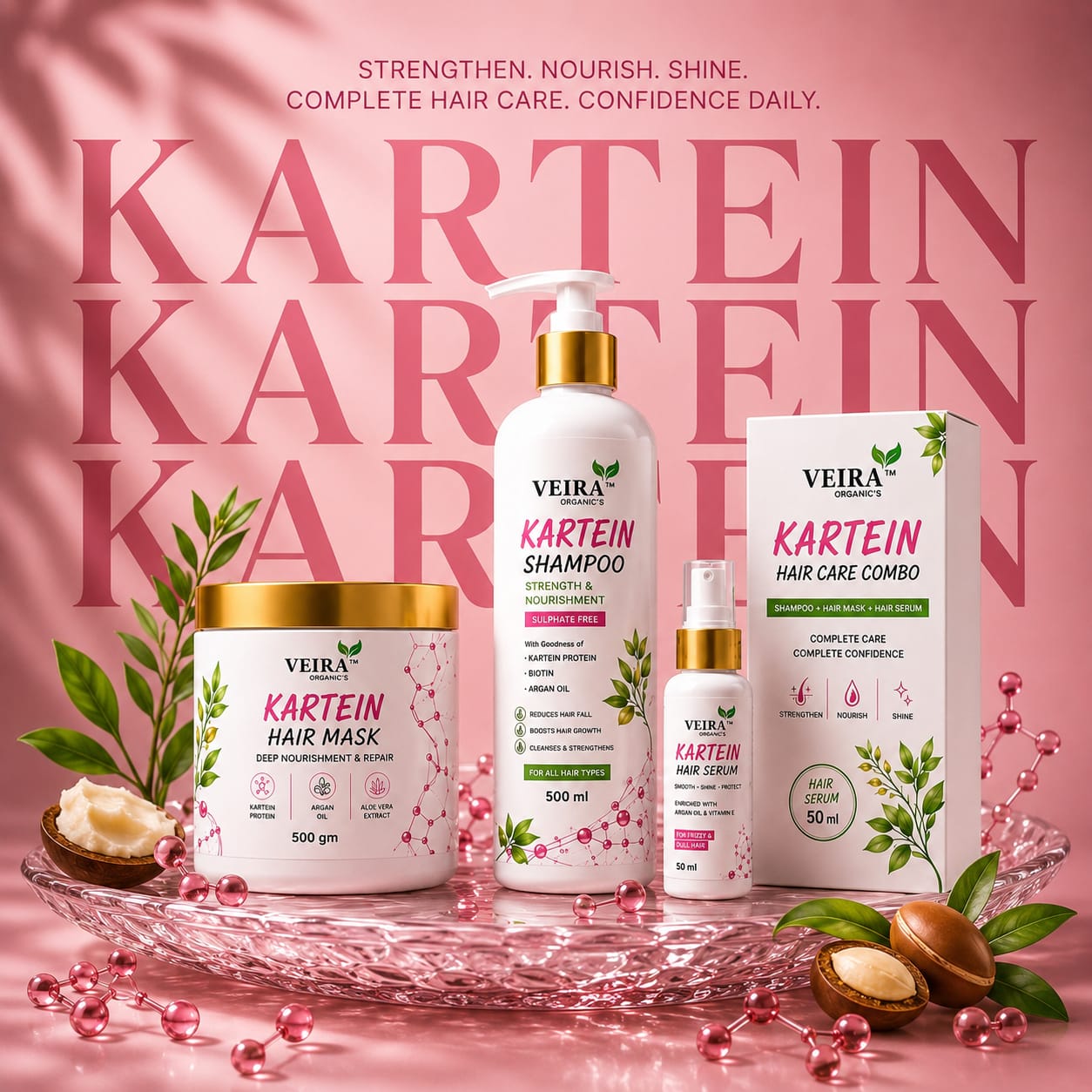 Kartein Hair Care Combo | Shampoo, Hair Mask & Hair Serum for Stronger, Healthier Hair