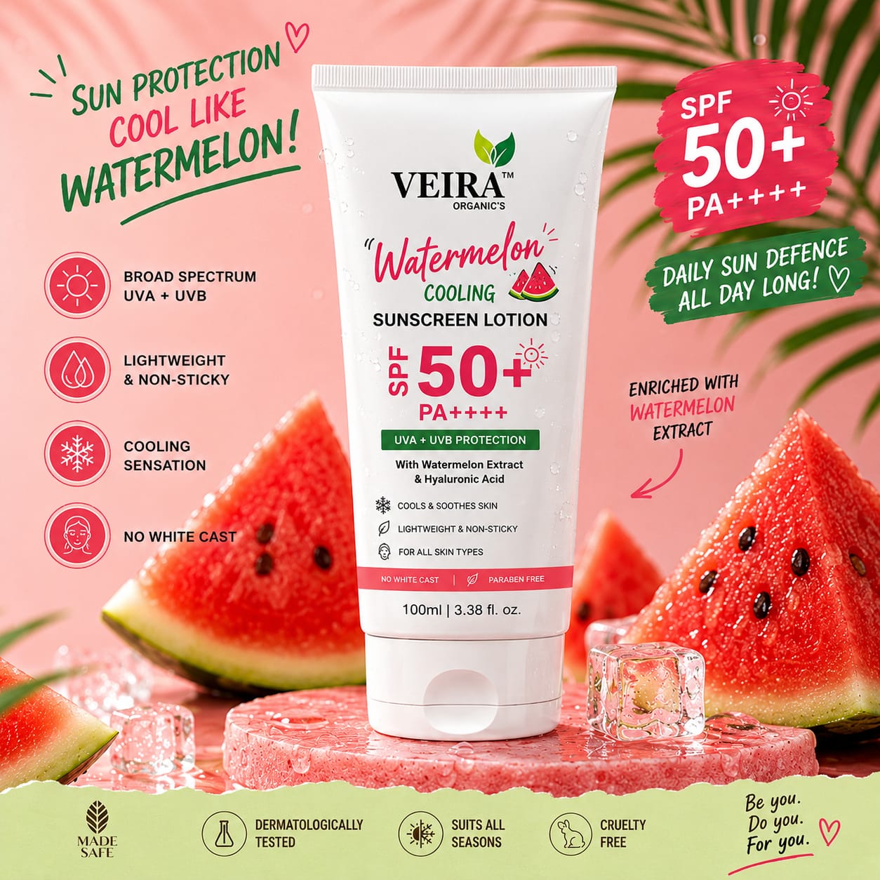 Watermelon Cooling Sunscreen Lotion SPF 50+ PA++++