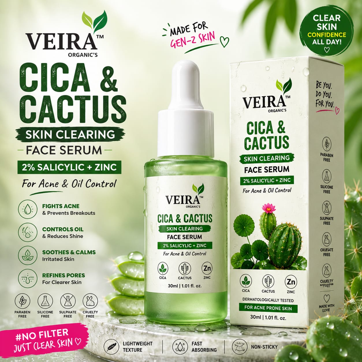 Cica & Cactus Skin Clearing Face Serum